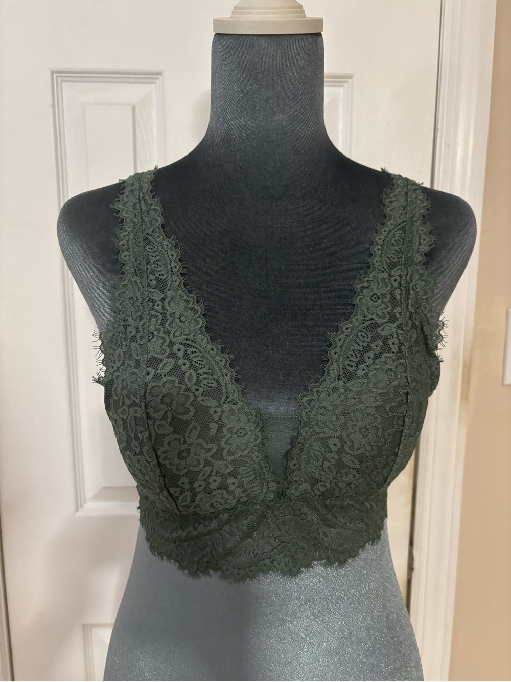 Lace Bralette in Green - Women's Intimates